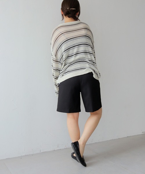 cheriella(シェリエラ)の「【cheriella】シアーボーダーニットトップス SHEER BORDER KNIT TOPS(ニット/セーター・レディース・アイボリー/ブルー・FREE)」の15枚目の写真