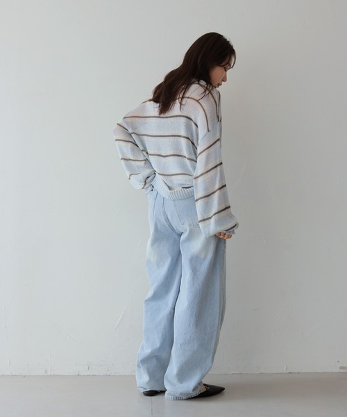 cheriella(シェリエラ)の「【cheriella】シアーボーダーニットトップス SHEER BORDER KNIT TOPS(ニット/セーター・レディース・アイボリー/ブルー・FREE)」の21枚目の写真