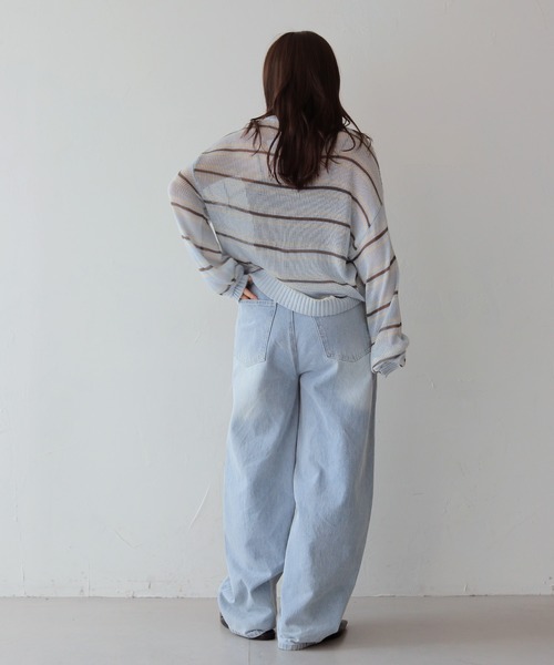 cheriella(シェリエラ)の「【cheriella】シアーボーダーニットトップス SHEER BORDER KNIT TOPS(ニット/セーター・レディース・アイボリー/ブルー・FREE)」の22枚目の写真