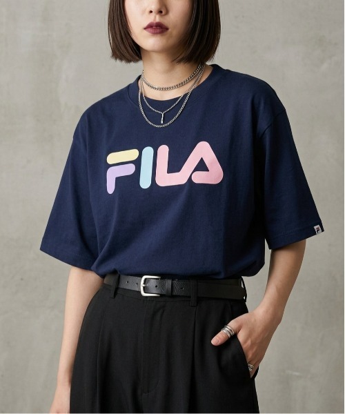 FILA(フィラ)の「OVERSIZED S/S T-SHIRT(Tシャツ/カットソー・レディース・ホワイト/ネイビー/ピンク・XL/L/M)」の2枚目の写真