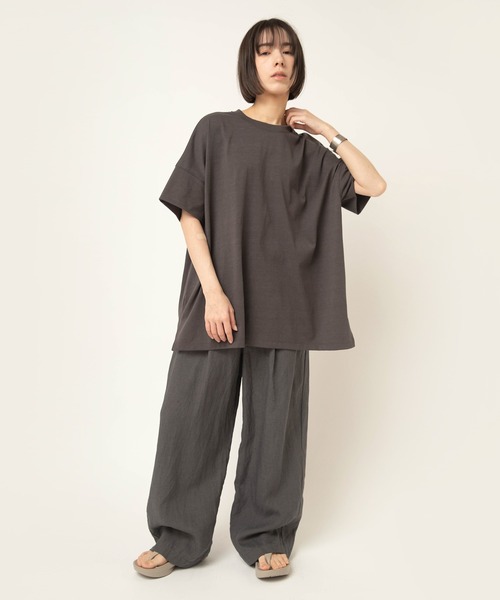 RNA-N(アールエヌエーエヌ)の「R4472 フレンチリネンワイドストレートパンツ(その他パンツ・レディース・チャコールグレー/ダークパープル/ブラウン・FREE)」の14枚目の写真