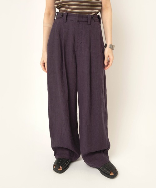 RNA-N(アールエヌエーエヌ)の「R4472 フレンチリネンワイドストレートパンツ(その他パンツ・レディース・チャコールグレー/ダークパープル/ブラウン・FREE)」の6枚目の写真