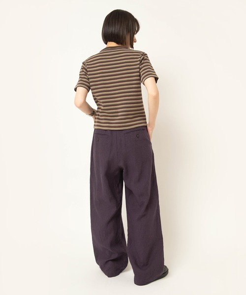 RNA-N(アールエヌエーエヌ)の「R4472 フレンチリネンワイドストレートパンツ(その他パンツ・レディース・チャコールグレー/ダークパープル/ブラウン・FREE)」の21枚目の写真