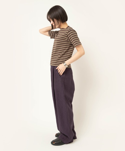 RNA-N(アールエヌエーエヌ)の「R4472 フレンチリネンワイドストレートパンツ(その他パンツ・レディース・チャコールグレー/ダークパープル/ブラウン・FREE)」の20枚目の写真