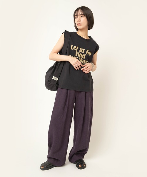 RNA-N(アールエヌエーエヌ)の「R4472 フレンチリネンワイドストレートパンツ(その他パンツ・レディース・チャコールグレー/ダークパープル/ブラウン・FREE)」の18枚目の写真
