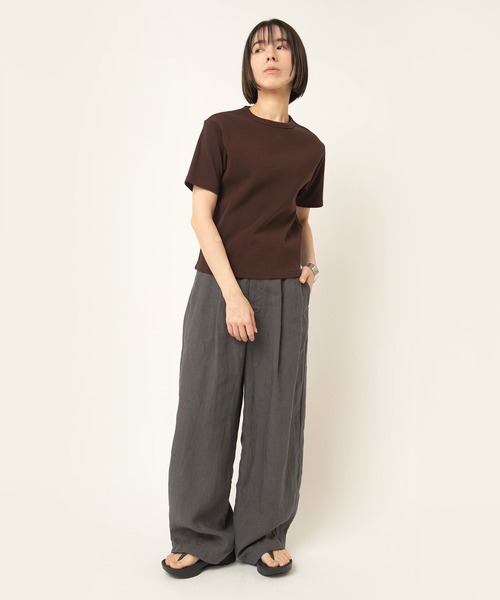 RNA-N(アールエヌエーエヌ)の「R4472 フレンチリネンワイドストレートパンツ(その他パンツ・レディース・チャコールグレー/ダークパープル/ブラウン・FREE)」の17枚目の写真