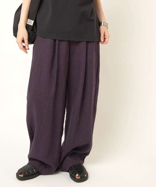 RNA-N(アールエヌエーエヌ)の「R4472 フレンチリネンワイドストレートパンツ(その他パンツ・レディース・チャコールグレー/ダークパープル/ブラウン・FREE)」の5枚目の写真