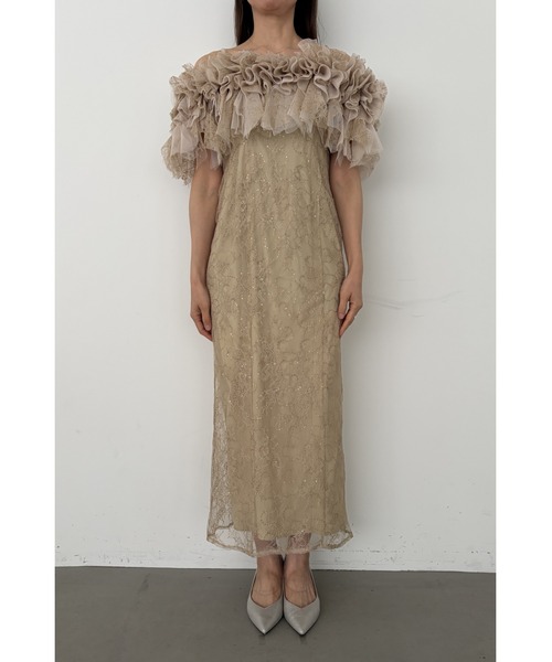et.UNiVER(エトユニベール)の「Noir glitter off shoulder dress(ドレス・レディース・グレー/チャコール/イエロー・SMALL/MEDIUM/LARGE)」の7枚目の写真