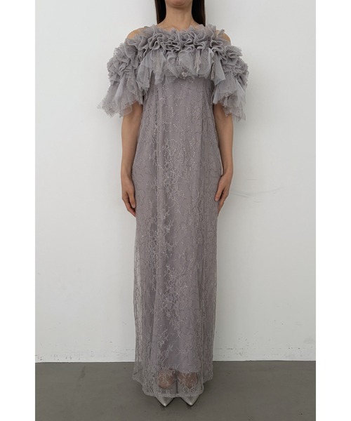 et.UNiVER(エトユニベール)の「Noir glitter off shoulder dress(ドレス・レディース・グレー/チャコール/イエロー・SMALL/MEDIUM/LARGE)」の13枚目の写真