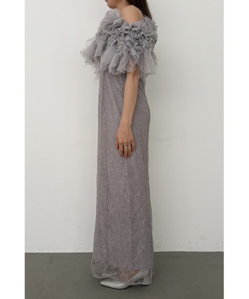 et.UNiVER(エトユニベール)の「Noir glitter off shoulder dress(ドレス・レディース・グレー/チャコール/イエロー・SMALL/MEDIUM/LARGE)」の14枚目の写真