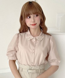 プチデイジー刺繍衿ブラウス/fint フィント
