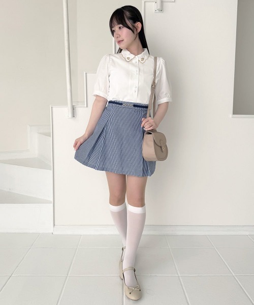 F i.n.t(フィント)の「プチデイジー刺繍衿ブラウス/fint フィント(シャツ/ブラウス・レディース・ホワイト×イエロー/ホワイト×パープル/ホワイト×ライトピンク・FREE)」の16枚目の写真