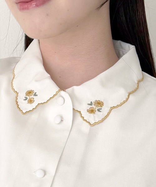 F i.n.t(フィント)の「プチデイジー刺繍衿ブラウス/fint フィント(シャツ/ブラウス・レディース・ホワイト×イエロー/ホワイト×パープル/ホワイト×ライトピンク・FREE)」の18枚目の写真