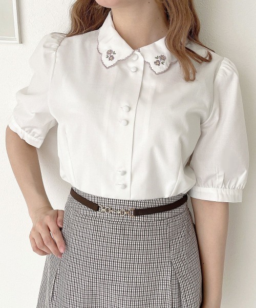 F i.n.t(フィント)の「プチデイジー刺繍衿ブラウス/fint フィント(シャツ/ブラウス・レディース・ホワイト×イエロー/ホワイト×パープル/ホワイト×ライトピンク・FREE)」の22枚目の写真