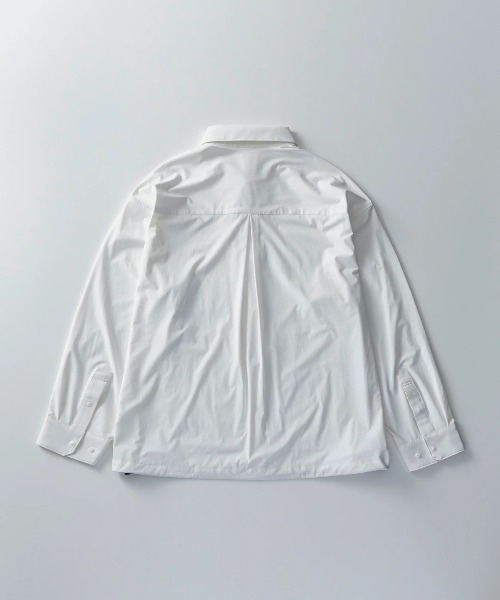 +phenix（プラスフェニックス）の「【+phenix / プラスフェニックス】AIRFLOW COACH SHIRT JACKET　高機能素材　Aerapix使用　ビッグシルエット　コーチ シャツジャケット（ブルゾン・メンズ・ブラック/ホワイト・MEDIUM/LARGE/X-LARGE）」の12枚目の写真