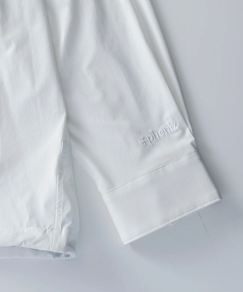 +phenix（プラスフェニックス）の「【+phenix / プラスフェニックス】AIRFLOW COACH SHIRT JACKET　高機能素材　Aerapix使用　ビッグシルエット　コーチ シャツジャケット（ブルゾン・メンズ・ブラック/ホワイト・MEDIUM/LARGE/X-LARGE）」の6枚目の写真