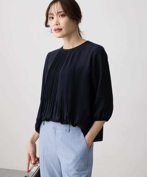 A/C DESIGN BY ALPHA CUBIC(エーシーデザインバイアルファキュービック)の「シフォンプリーツTブラウス(Tシャツ/カットソー・レディース・サックスブルー/ライトグレー/ネイビー・M/L/LL)」の14枚目の写真