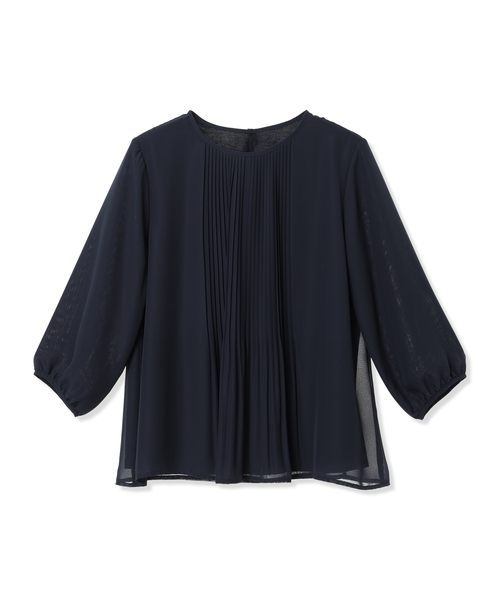 A/C DESIGN BY ALPHA CUBIC(エーシーデザインバイアルファキュービック)の「シフォンプリーツTブラウス(Tシャツ/カットソー・レディース・サックスブルー/ライトグレー/ネイビー・M/L/LL)」の6枚目の写真