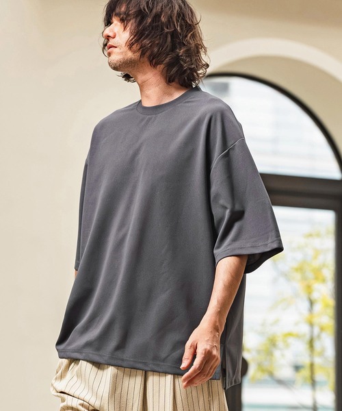 CAMBIO(カンビオ)の「mt10482- 梨地ビッグシルエットTシャツ(HLCM0268)(Tシャツ/カットソー・メンズ・チャコール/ベージュ/ブラック・XL/L/M)」の8枚目の写真