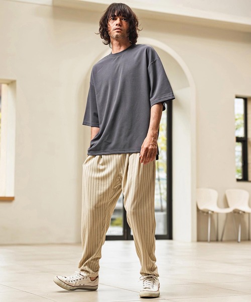 CAMBIO(カンビオ)の「mt10482- 梨地ビッグシルエットTシャツ(HLCM0268)(Tシャツ/カットソー・メンズ・チャコール/ベージュ/ブラック・XL/L/M)」の10枚目の写真