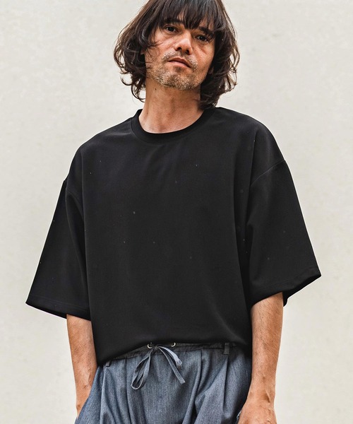 CAMBIO(カンビオ)の「mt10482- 梨地ビッグシルエットTシャツ(HLCM0268)(Tシャツ/カットソー・メンズ・チャコール/ベージュ/ブラック・XL/L/M)」の12枚目の写真