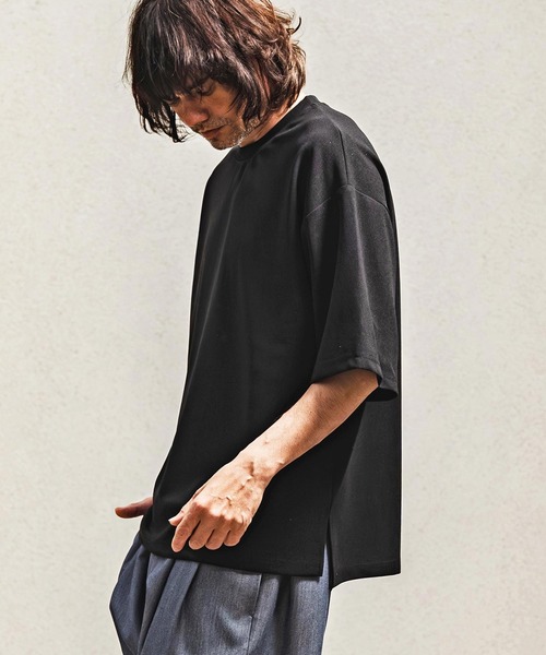 CAMBIO(カンビオ)の「mt10482- 梨地ビッグシルエットTシャツ(HLCM0268)(Tシャツ/カットソー・メンズ・チャコール/ベージュ/ブラック・XL/L/M)」の13枚目の写真