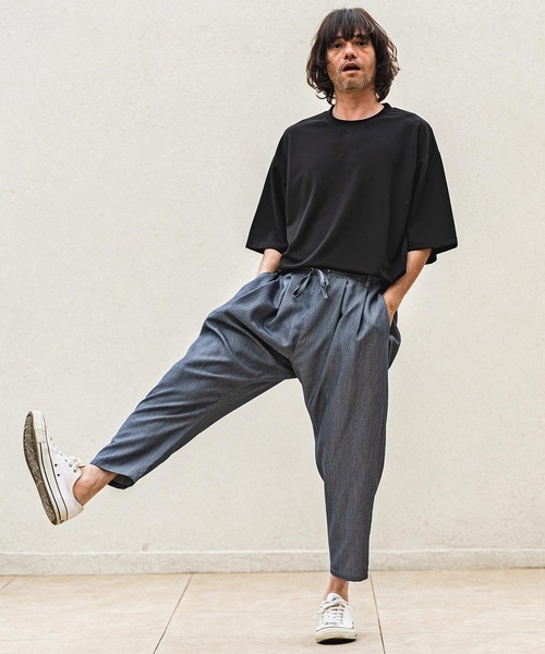 CAMBIO(カンビオ)の「mt10482- 梨地ビッグシルエットTシャツ(HLCM0268)(Tシャツ/カットソー・メンズ・チャコール/ベージュ/ブラック・XL/L/M)」の15枚目の写真