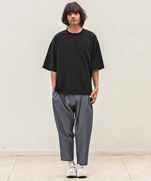 CAMBIO(カンビオ)の「mt10482- 梨地ビッグシルエットTシャツ(HLCM0268)(Tシャツ/カットソー・メンズ・チャコール/ベージュ/ブラック・XL/L/M)」の16枚目の写真
