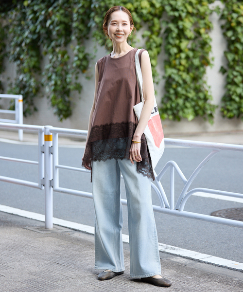 Healthy denim（ヘルシーデニム）の「Healthy Denim/ヘルシーデニム SLOBE別注 PINK PEPPER（デニムパンツ・レディース・スカイブルー/ベージュ・23cm/24cm/25cm）」の18枚目の写真