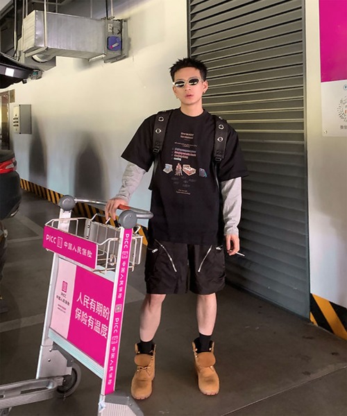 WESTBOY(ウエストボーイ)の「Y2K レトロ英字プリント Tシャツ WO26S8TP04(Tシャツ/カットソー・メンズ・ライトグレー/ブラック・L/XL/M)」の4枚目の写真
