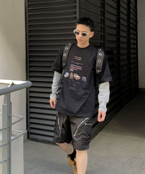 WESTBOY(ウエストボーイ)の「Y2K レトロ英字プリント Tシャツ WO26S8TP04(Tシャツ/カットソー・メンズ・ライトグレー/ブラック・L/XL/M)」の5枚目の写真