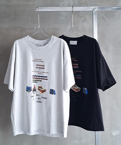 WESTBOY(ウエストボーイ)の「Y2K レトロ英字プリント Tシャツ WO26S8TP04(Tシャツ/カットソー・メンズ・ライトグレー/ブラック・L/XL/M)」の7枚目の写真