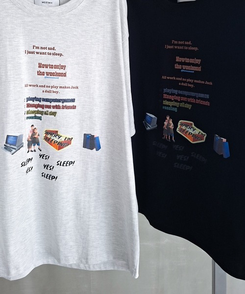 WESTBOY(ウエストボーイ)の「Y2K レトロ英字プリント Tシャツ WO26S8TP04(Tシャツ/カットソー・メンズ・ライトグレー/ブラック・L/XL/M)」の10枚目の写真