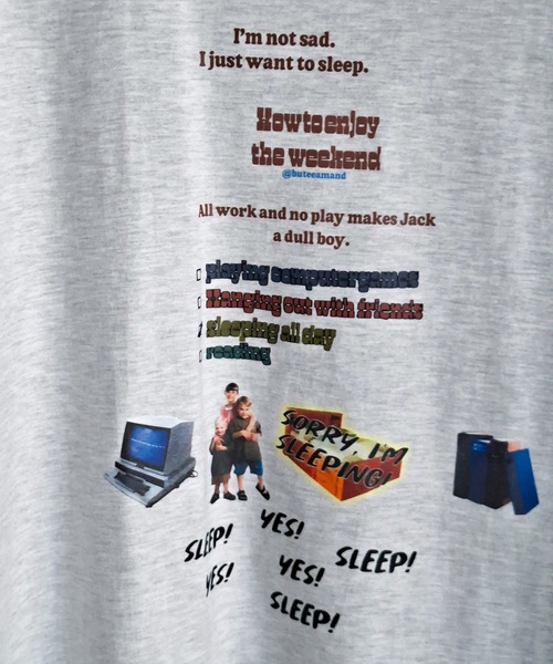 WESTBOY(ウエストボーイ)の「Y2K レトロ英字プリント Tシャツ WO26S8TP04(Tシャツ/カットソー・メンズ・ライトグレー/ブラック・L/XL/M)」の11枚目の写真