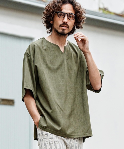 mt10488- スラブキーネックショートスリーブTシャツ（Tシャツ