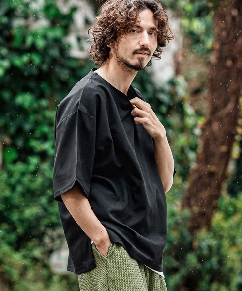 mt10488- スラブキーネックショートスリーブTシャツ（Tシャツ