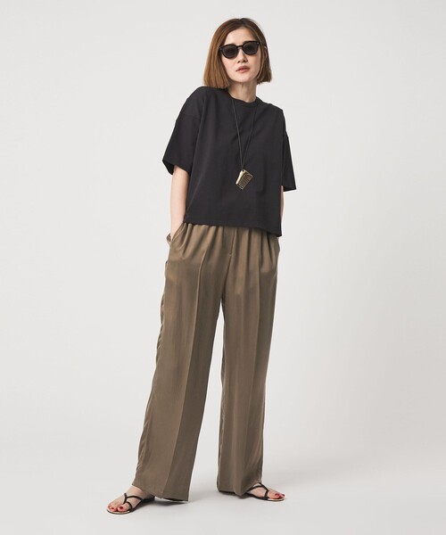 conte（コンテ）の「＜conte＞フィブリル イージー ワイドパンツ（その他パンツ・レディース・ブラック/モカ・36/38）」の3枚目の写真