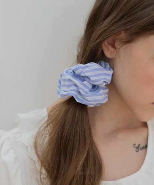 GIUNON(ジウノン)の「pastel stripe scrunchie / パステルストライプシュシュ(シュシュ・レディース・ピンク/ブルー/ベージュ/ライトブルー・FREE)」の20枚目の写真