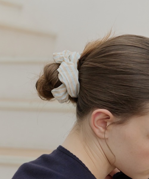 GIUNON(ジウノン)の「pastel stripe scrunchie / パステルストライプシュシュ(シュシュ・レディース・ピンク/ブルー/ベージュ/ライトブルー・FREE)」の14枚目の写真