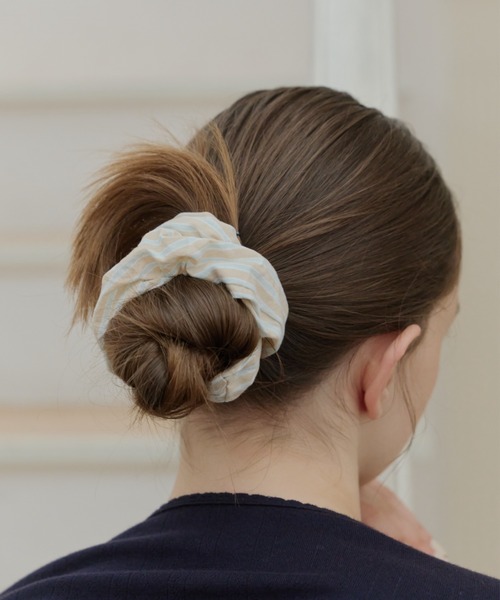 GIUNON(ジウノン)の「pastel stripe scrunchie / パステルストライプシュシュ(シュシュ・レディース・ピンク/ブルー/ベージュ/ライトブルー・FREE)」の13枚目の写真