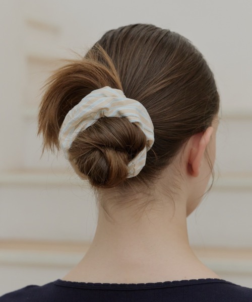 GIUNON(ジウノン)の「pastel stripe scrunchie / パステルストライプシュシュ(シュシュ・レディース・ピンク/ブルー/ベージュ/ライトブルー・FREE)」の15枚目の写真