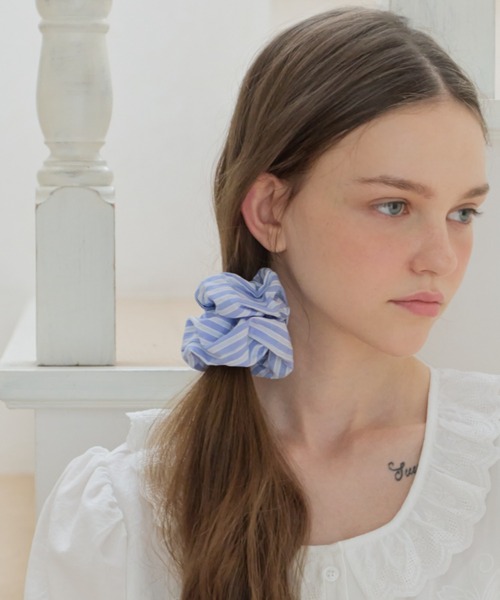 GIUNON(ジウノン)の「pastel stripe scrunchie / パステルストライプシュシュ(シュシュ・レディース・ピンク/ブルー/ベージュ/ライトブルー・FREE)」の21枚目の写真