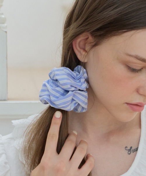 GIUNON(ジウノン)の「pastel stripe scrunchie / パステルストライプシュシュ(シュシュ・レディース・ピンク/ブルー/ベージュ/ライトブルー・FREE)」の22枚目の写真