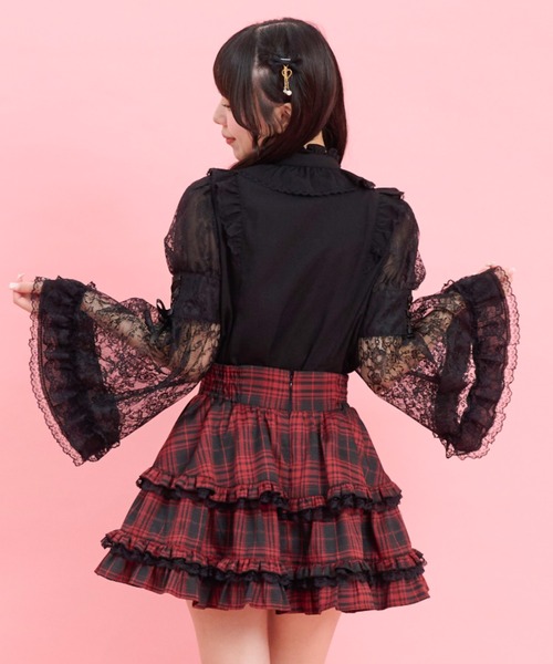 Secret Honey(シークレットハニー)の「レースフレア袖スタンドカラーブラウス(シャツ/ブラウス・レディース・ブラック/グレー/オフホワイト・MEDIUM)」の14枚目の写真