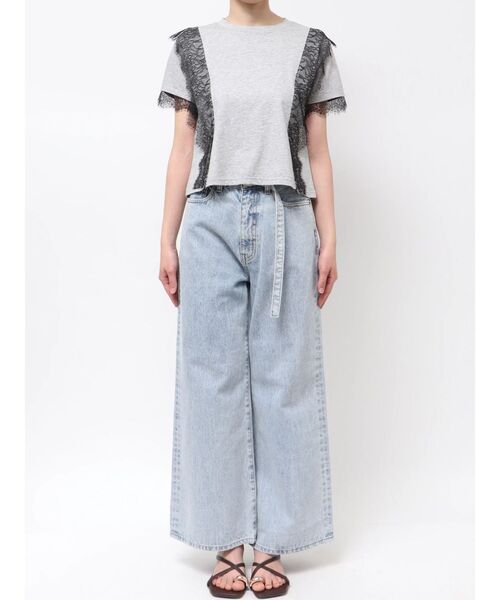 LAGUNAMOON(ラグナムーン)の「レースドッキングTシャツ 【夏服】(Tシャツ/カットソー・レディース・グレー/ホワイト/ブラック・FREE)」の19枚目の写真