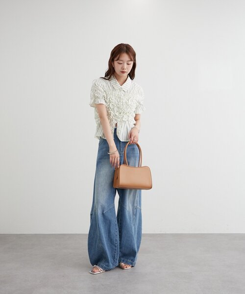 mystic(ミスティック)の「WハンドルモチーフBAG(ハンドバッグ・レディース・ブラック/キャメル・ONE SIZE)」の7枚目の写真