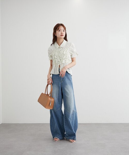 mystic(ミスティック)の「WハンドルモチーフBAG(ハンドバッグ・レディース・ブラック/キャメル・ONE SIZE)」の8枚目の写真