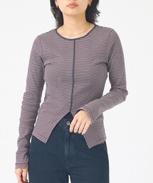 【Robert P.Miller / ロバートピーミラー】Prib Slit PO パネルリブスリットカットソー/ロンT