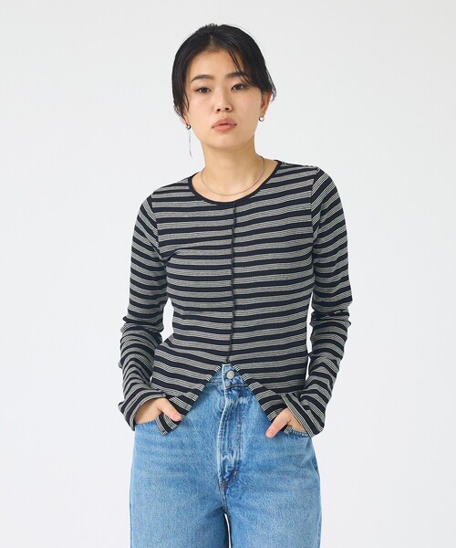 MILLER(ミラー)の「【Robert P.Miller / ロバートピーミラー】Prib Slit PO パネルリブスリットカットソー/ロンT(Tシャツ/カットソー・レディース・ブラウン/ブラック・フリー)」の17枚目の写真