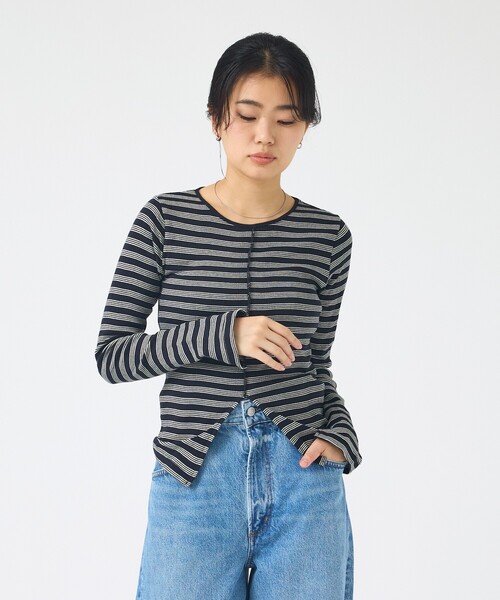 MILLER(ミラー)の「【Robert P.Miller / ロバートピーミラー】Prib Slit PO パネルリブスリットカットソー/ロンT(Tシャツ/カットソー・レディース・ブラウン/ブラック・フリー)」の19枚目の写真